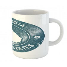 Map of Georgia Round Emblem Mug