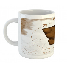 Grunge Airplane Circling Mug