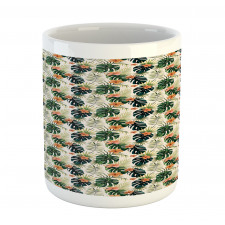 Tropical Flowers Monstera Mug