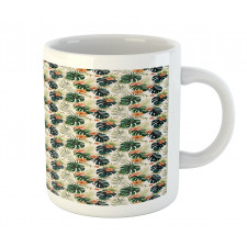 Tropical Flowers Monstera Mug