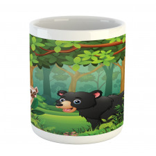 Wild Forest Life Bear Cartoon Mug