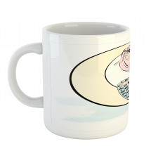 Mermaid Girl on Crescent Mug