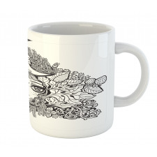 Girl Crescent Sketch Art Mug