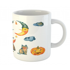 Pumpkin Crescent Cat Mug