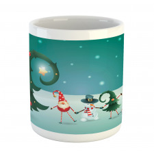 Friendly Gnomes Winter Scene Mug