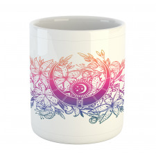 Lily Flowers and Crescent Mug