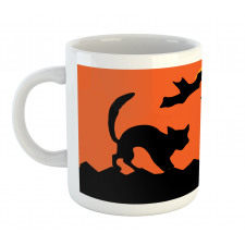 Crescent Cats and Bats Mug