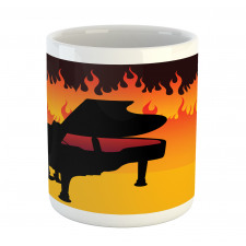 Pianist Man Playing on Flames Mug