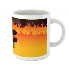 Pianist Man Playing on Flames Mug