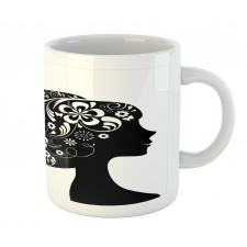 Woman with Floral Hair Mug