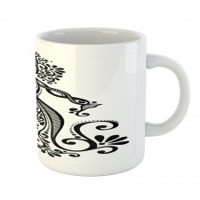 Woman Shape Vintage Ornate Mug