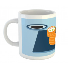 Colorful Doodle Sushi Plate Mug