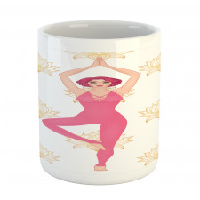 Woman Doing Yoga Lotus Petal Mug