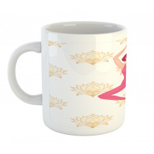 Woman Doing Yoga Lotus Petal Mug