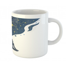 Woman Yoga with Starry Smoke Mug