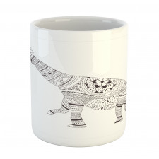 Monochrome Zentangle Dinosaur Mug