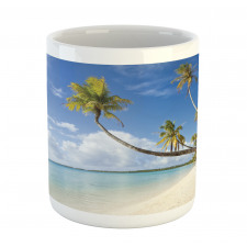 Tropical Beach and Palm Leaves Mug