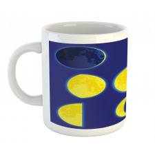 Lunar Phases Scheme at Night Mug