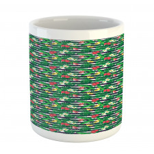 Jungle Bouquets Navy Stripes Mug