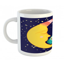 Sleeping Owl Couple Crescent Mug