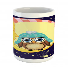 Owl and Moon with Hats Mug