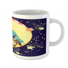 Owl and Moon with Hats Mug