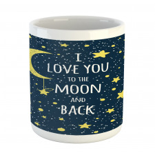 Romantic Typography Moon Star Mug