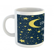 Romantic Typography Moon Star Mug