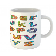 Funny Cats Letter Shapes Mug