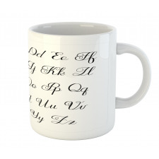 Monochrome Cursive ABC Mug