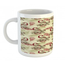 Peacocks and Snowflakes Mug