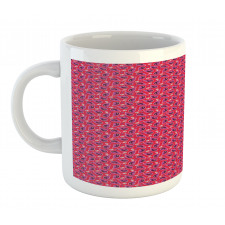 Floral Folk Art on Stripes Mug