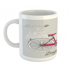 Bonjour Paris Bicycle Mug