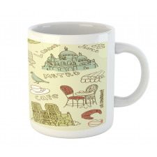 Paris Theme Elements Mug