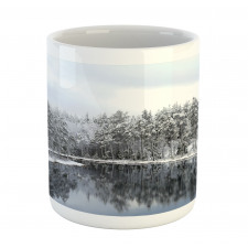 Trees in Cold Day Lake Mug