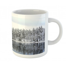 Trees in Cold Day Lake Mug