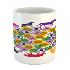 Flowers Wild Animals Mug