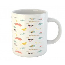 Animals Map and Foliage Mug