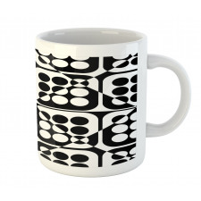 Monotone Squares and Dots Mug