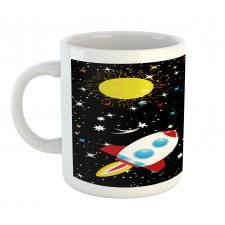 Stars Earth Moon Rocket Mug