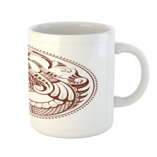 Folkloric Bird in Circle Mug