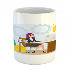 Woman Sitting at the Desk Mug