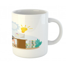 Woman Sitting at the Desk Mug