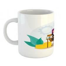 Woman Sitting at the Desk Mug