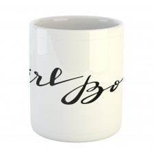 Monochrome Feminine Text Mug