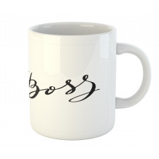 Monochrome Feminine Text Mug