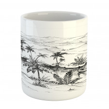 Pencil Drawn River Scenery Mug