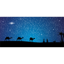 3 Camels Walking at Night Mug