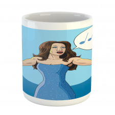 Comic Book Art Singing Woman Mug