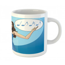 Comic Book Art Singing Woman Mug